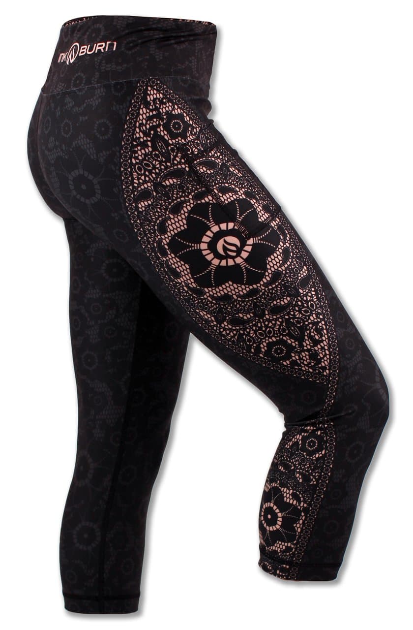 INKnBURN Women's Black Lace Capris (6)