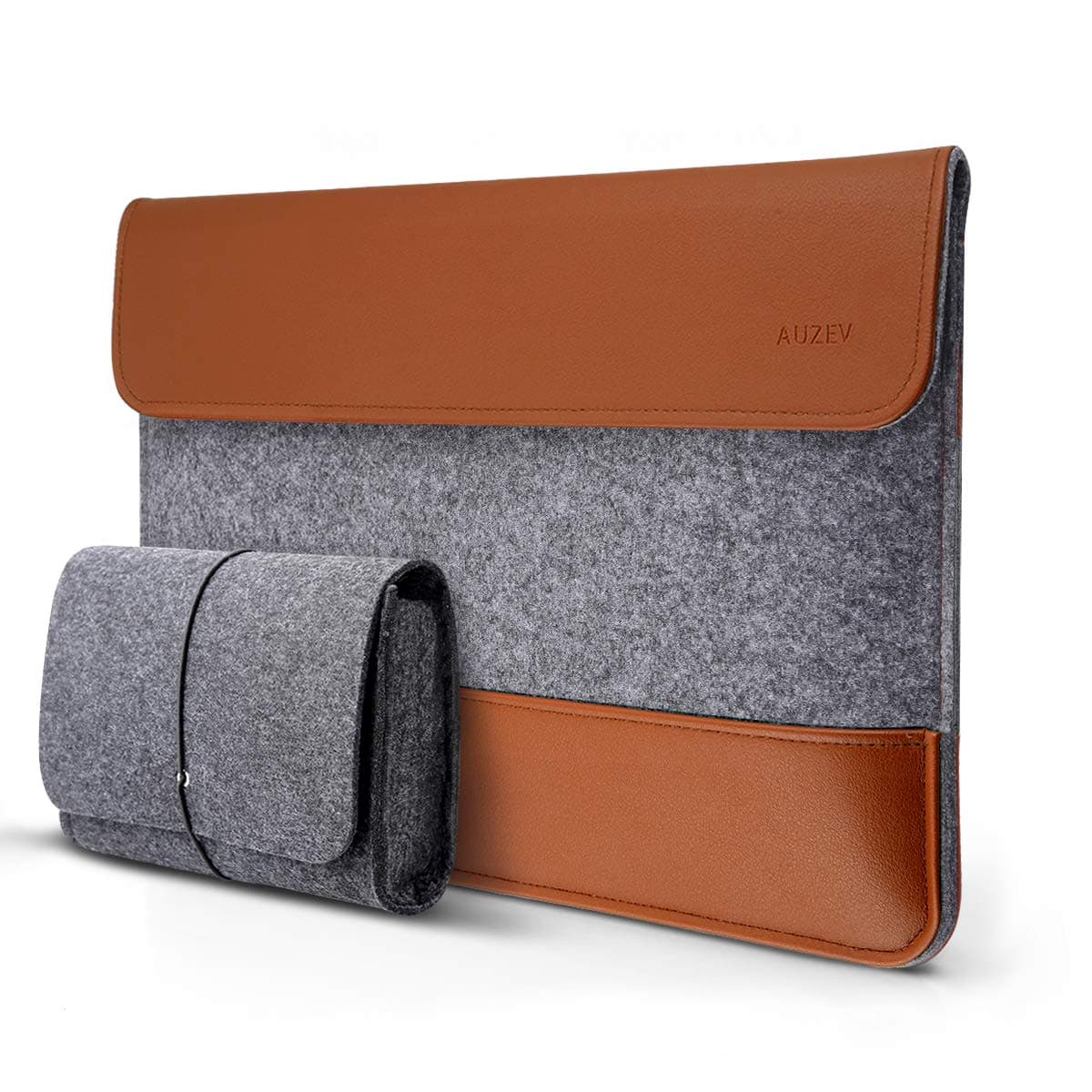 Auzev 13-13.3" PU leather Notebook Computer bag for Apple laptop sleeve and 13-13.3" MacBook Air/Pro 2016-2018, business laptop case, compatible ultra thin laptop bag with accessory kit