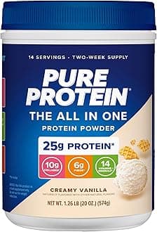 All-In-One Powder, Vanilla - Whey & Collagen, High Fiber, Vitamins, No Added Sugar, Non-GMO, Gluten-Free, 1.25lb