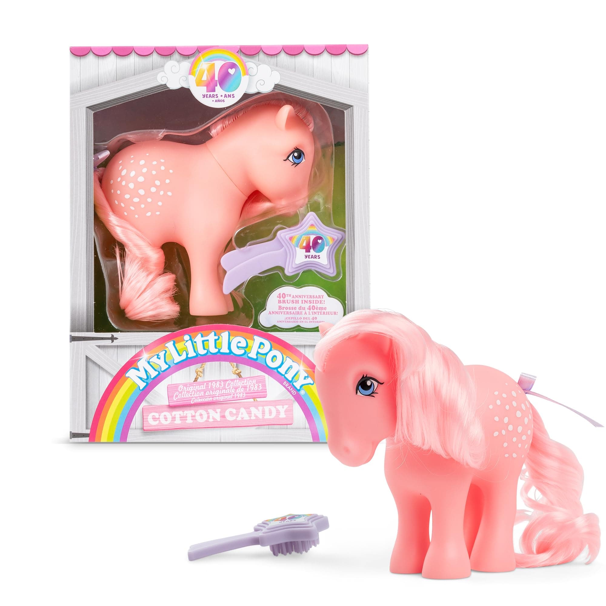 Basic Fun My Little Pony | Cotton Candy Classic Pony | Retro Horse Gifts for Girls and Boys, Collectable Vintage Horse Toys for Kids, Unicorn Toys for Boys and Girls Ages 4 35324