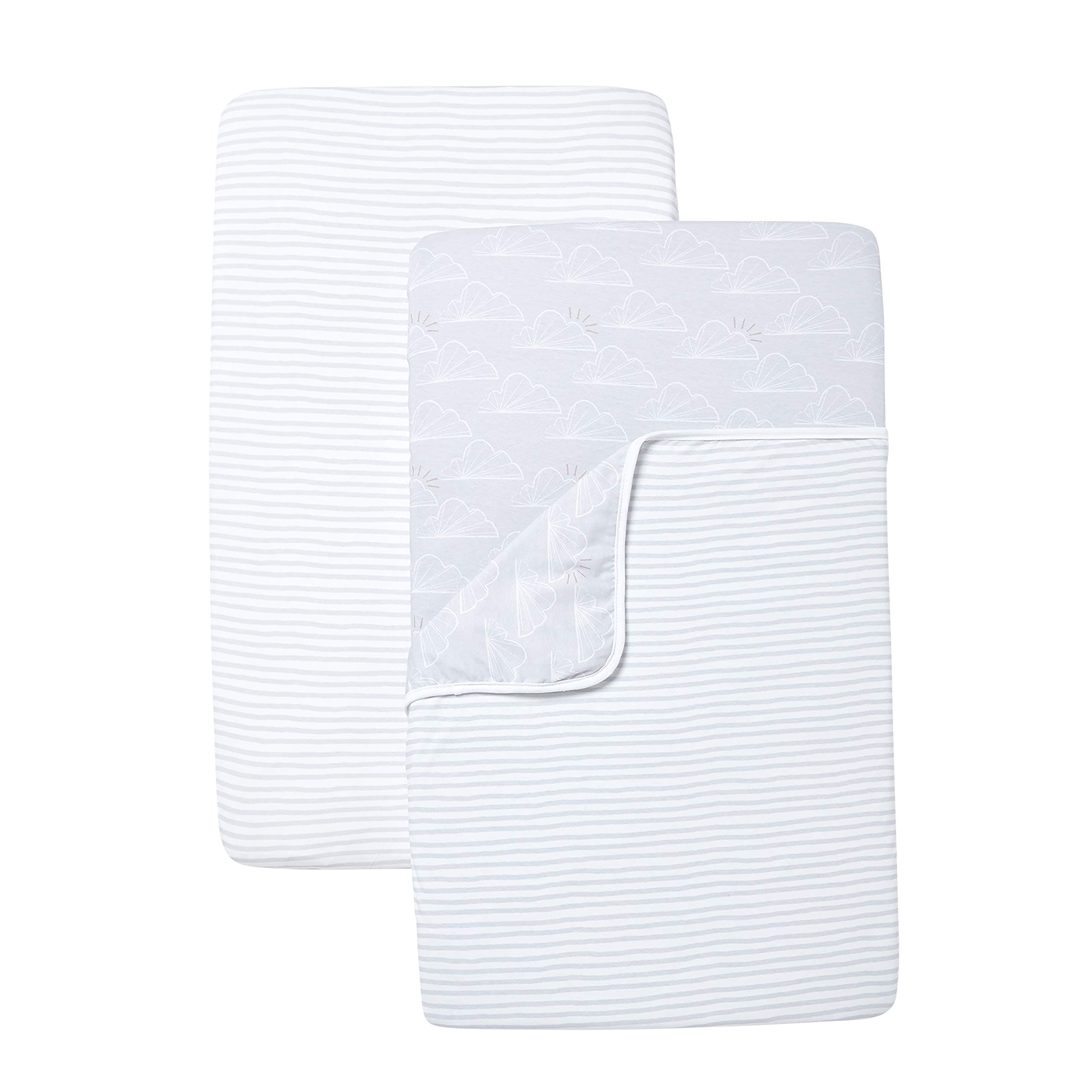 Crib Sheet & Blanket Set – 2 Fitted Crib Sheets & 1 Reversible Blanket – 100% Cotton Bedding for Bedside Cribs Compatible with SnuzPod, Next2Me & Tutti Bambini CoZee