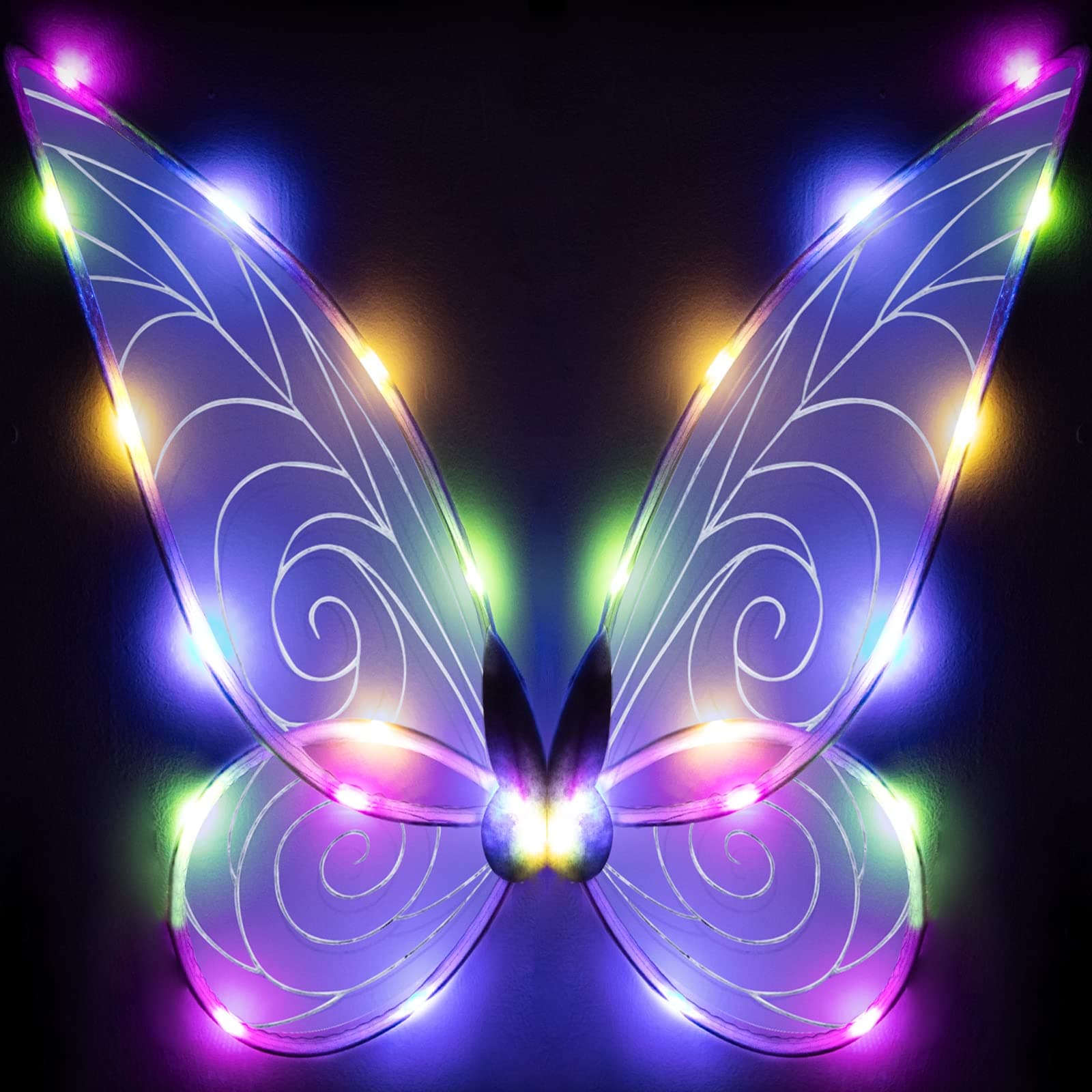 Light up Fairy Wings for Adults,LED Butterfly Wings for Girls Women,Halloween Costume Dress Up,Gifts for Kids