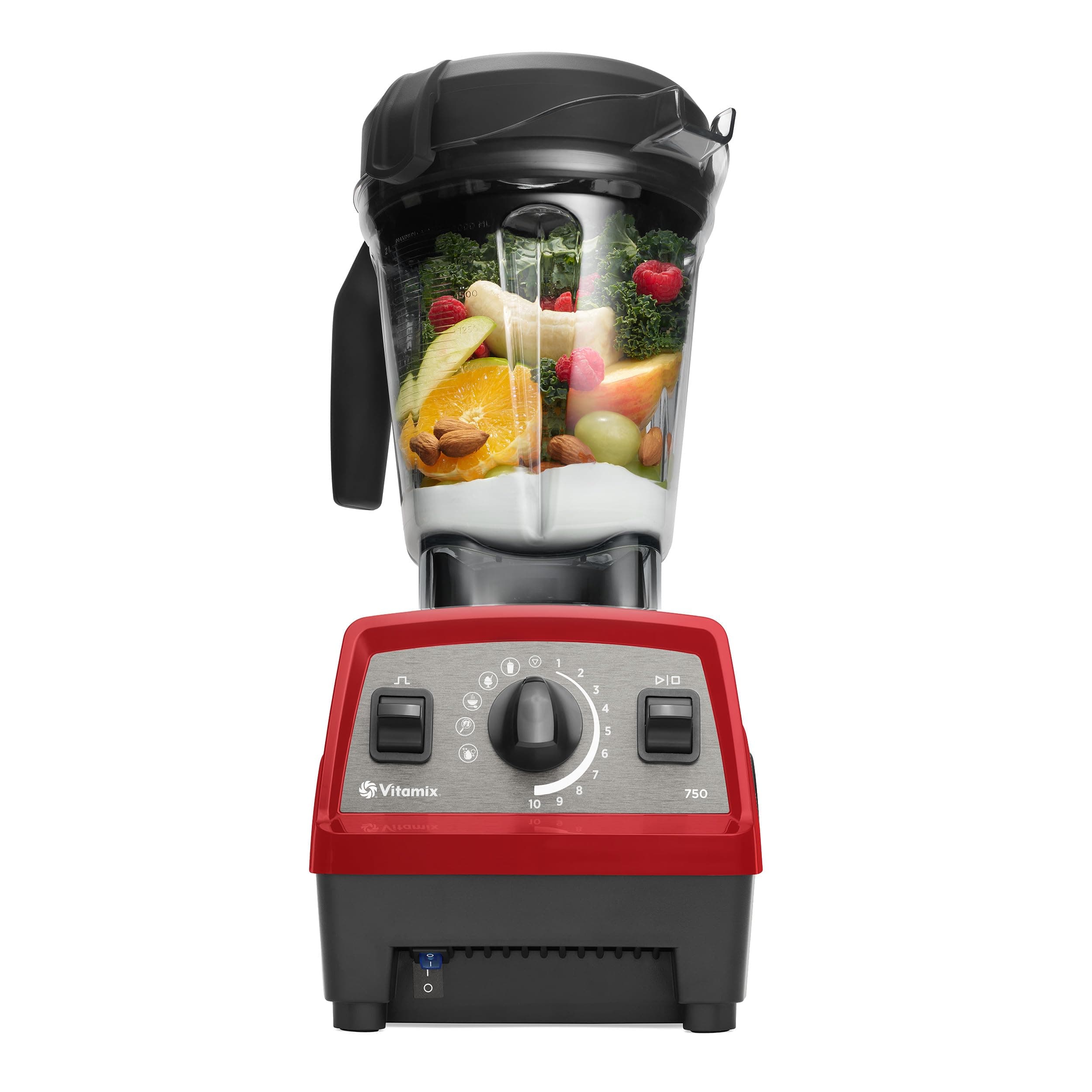 Propel Series 750 Blender with Four Blending Programs, Self-Cleaning Program, Professional-Grade Blender for Smoothies, Soups and More, Stainless-Steel Blades, 64 Oz Container, Red
