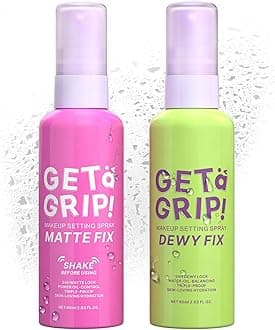 2PCS Dewy and Matte Setting Spray,Long-lasting Makeup Setting Spray for 12 HR Wear,Hydrating Oil Control Face Makeup Mist Set,Waterproofing Facial Mist for Natural Finish, 2.03 Fl Oz