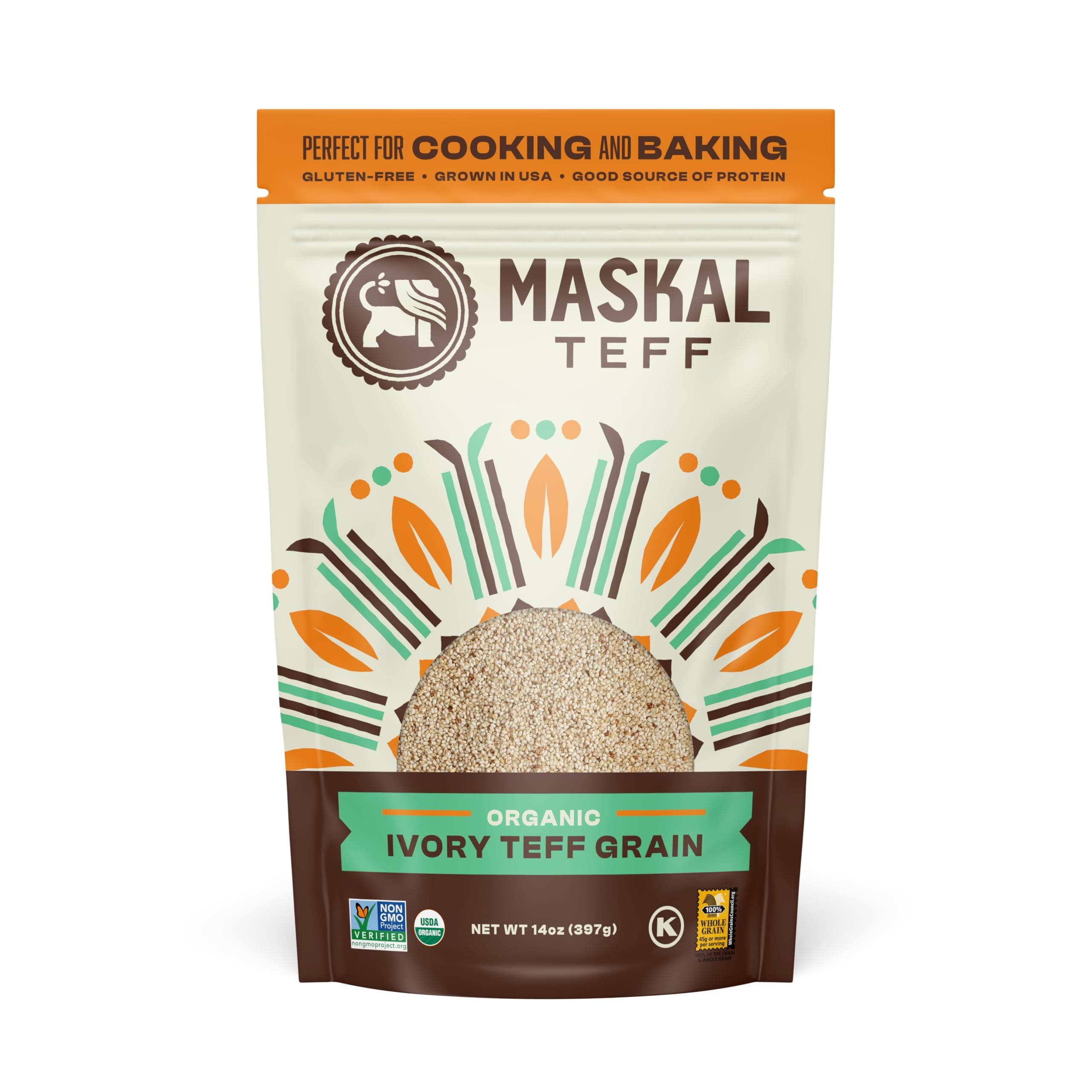Maskal Teff Organic Ivory Teff Grain, 14 Ounce