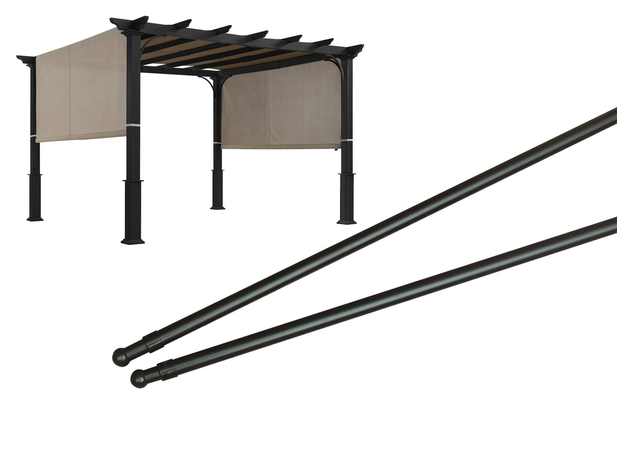 Adjustable Pull Tubes for Pergola Canopy