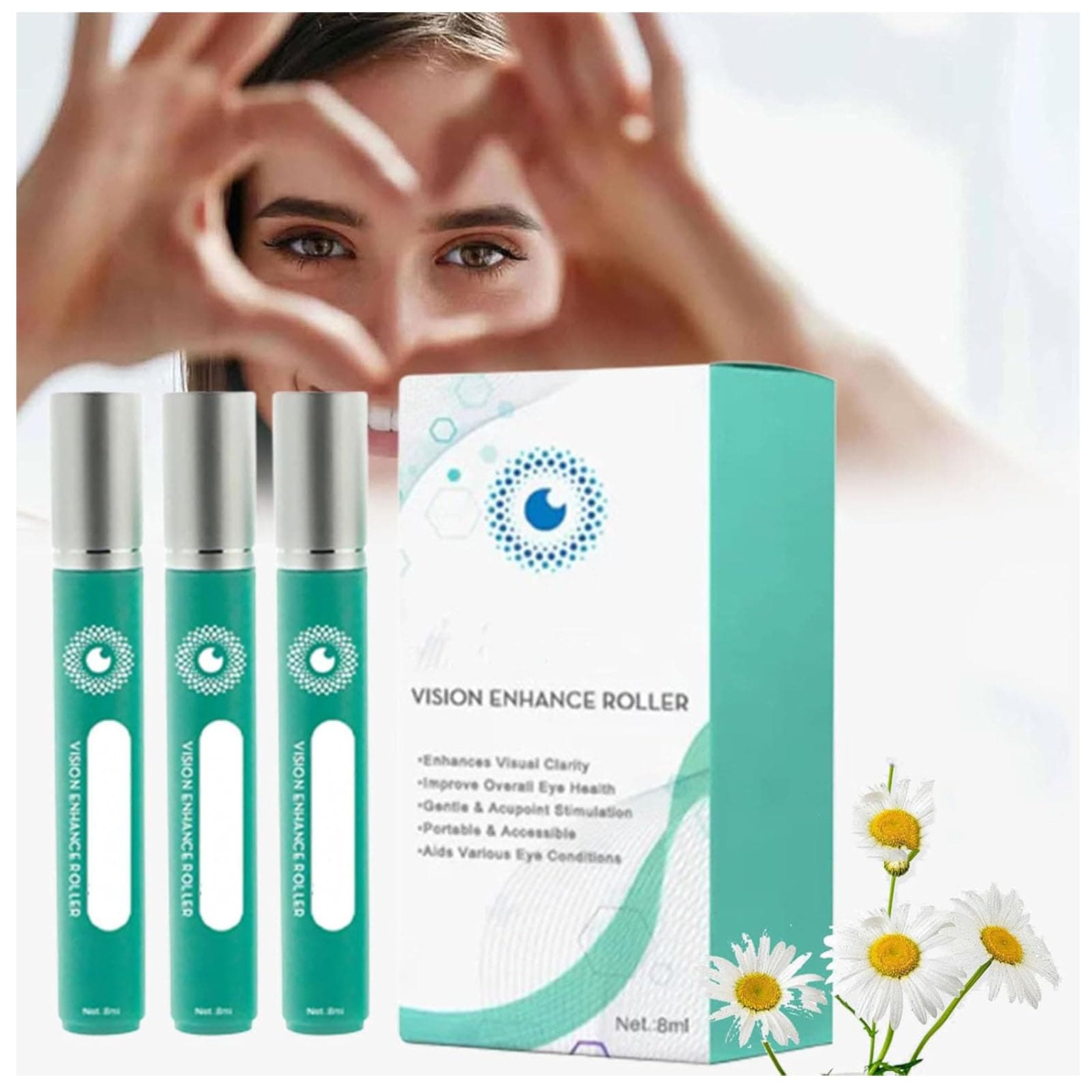 OphthlaMed Vision Enhance Roller,Vision Enhance Roller,Eye Roller for Vision,Vision Enhance Roller Medilisk,Medilisk Roller Eye Vision,Vision Enhance Massage Roller,Enhances Visual Clarity (3pcs)