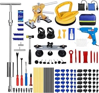 Bitlyle Dent Puller Hail Remover Kits,129pc Professional Car Paintless Dent Removal Tools,Slide Hammer 2 in 1 T-Bar, Adjustable Dent Lifter,Bridge Puller for Auto Dent Damage Removal, Door Dings