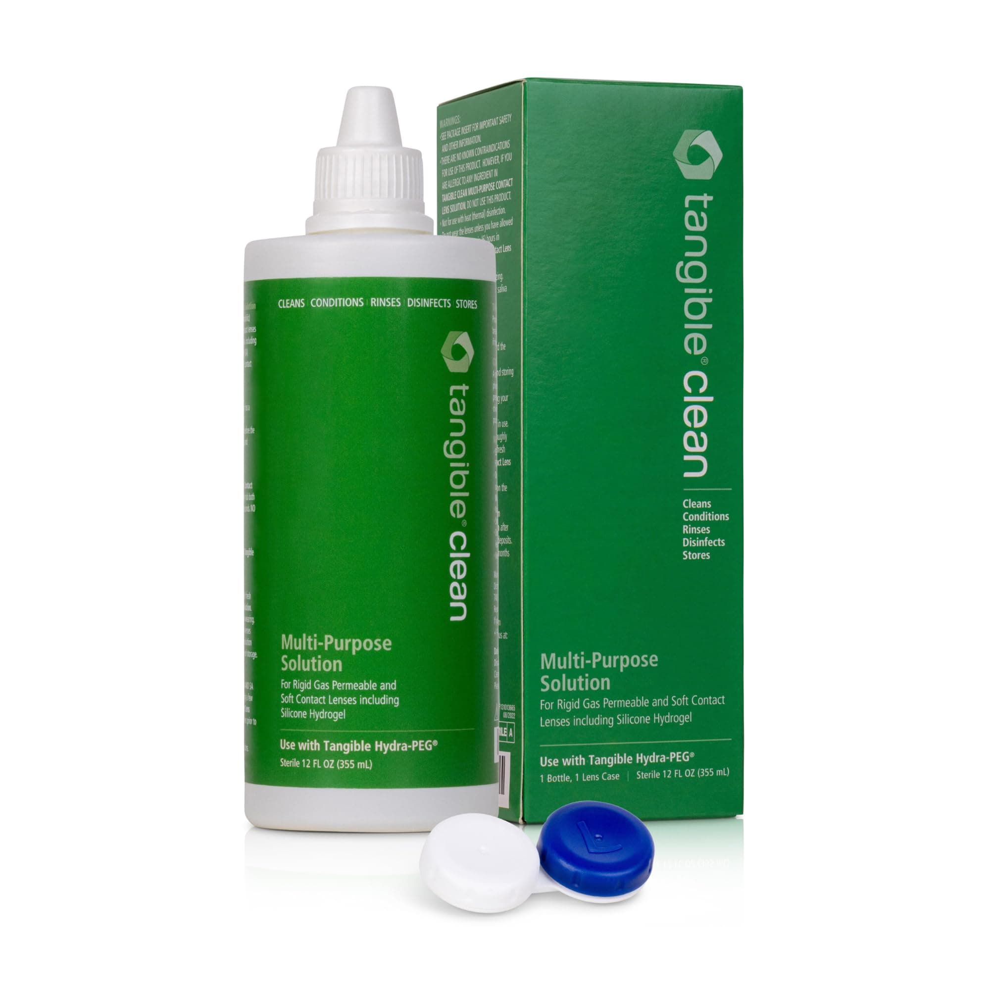 Tangible Clean Multi-Purpose Contact Lens Solution, For Scleral and Gas Permeable Contact Lenses, With Lens Case - Scleral and RGP Contact Lens Cleaning Solution
