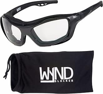 - Motorcycle Riding Glasses Extreme Sports Wrap Sunglasses (Black/Clear)