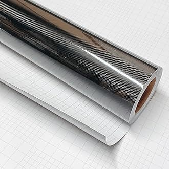 DIYAH 5D High Gloss Black Carbon Fiber Vinyl Bubble Free Air Release Car Wrap Film Automotive DIY Decals (96" x 48" / 8 FT X 4 FT)