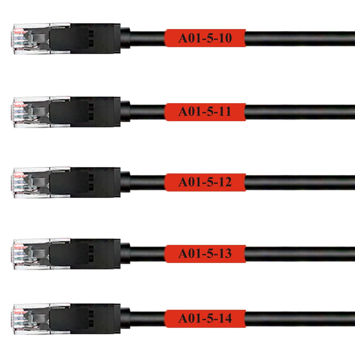 Mr-Label Self-Laminating Wrap Around Cable Labels – Letter Sheet Laser Printer Only – for Wire Marking Identification (25 Sheets (800 Labels), Red)