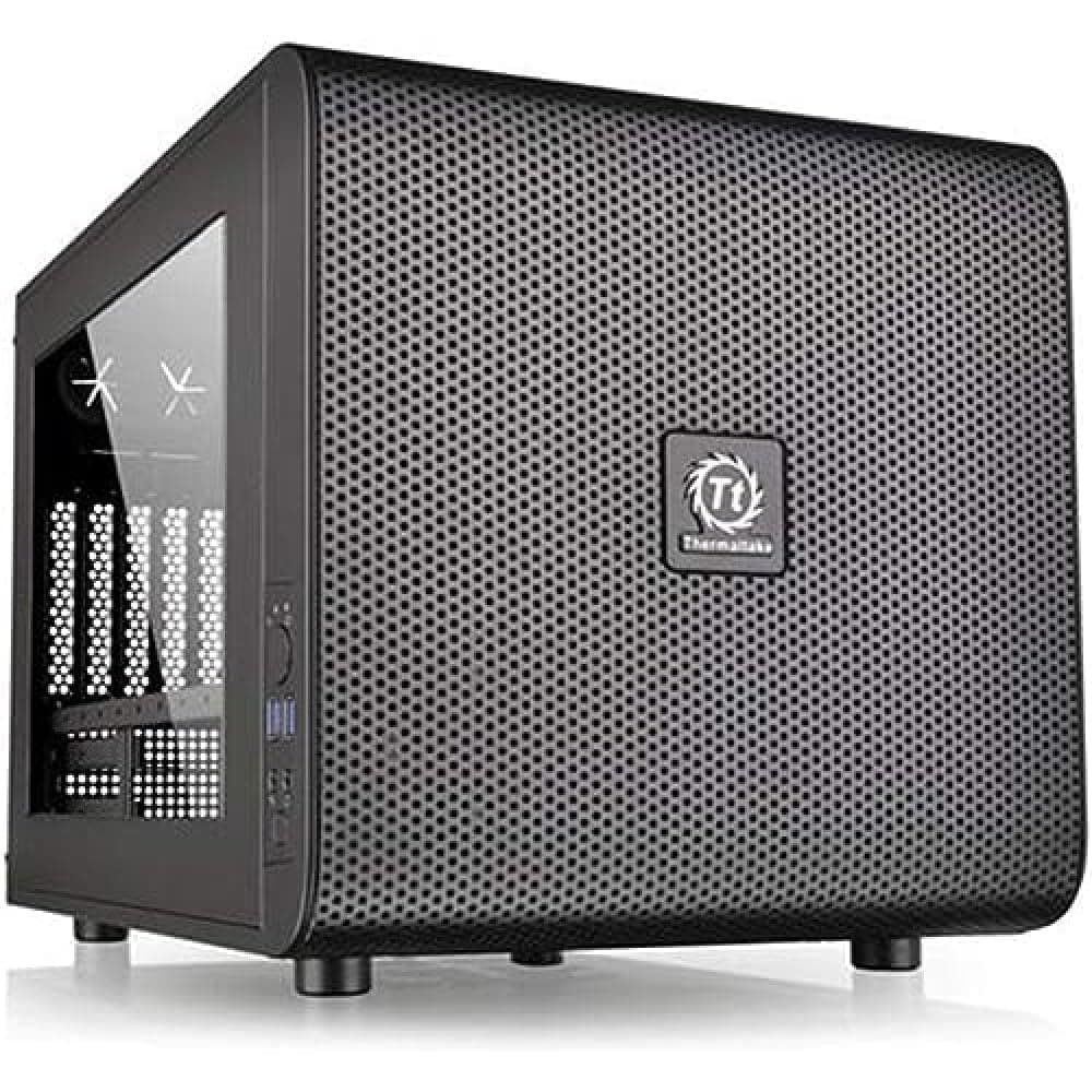 Thermaltake Core V21 Matx Mesh Stackable Case with Fan, 13.2 x 12.6 x 16.7 inch, Black