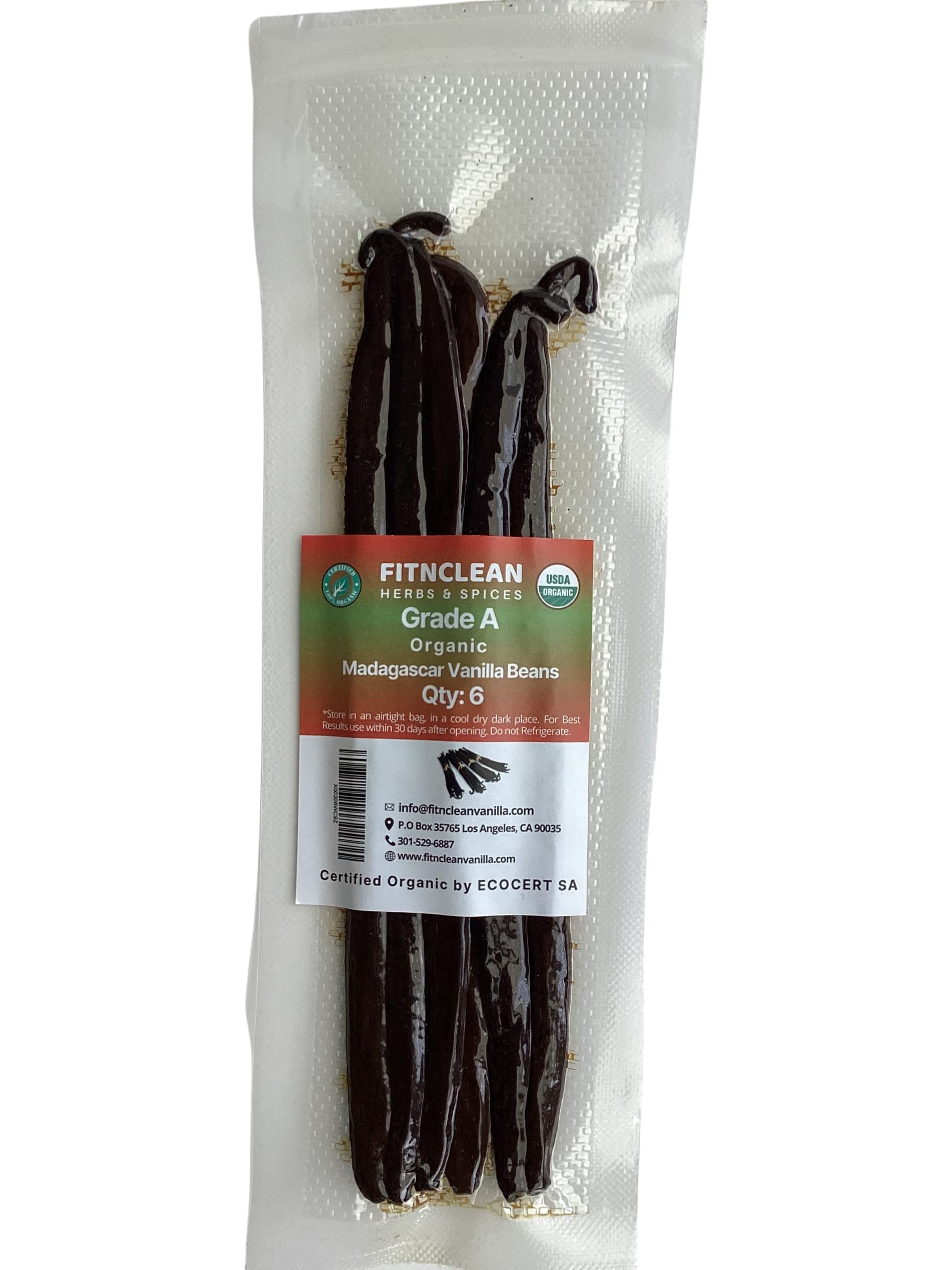 6 Madagascar Vanilla Beans Gourmet Grade A