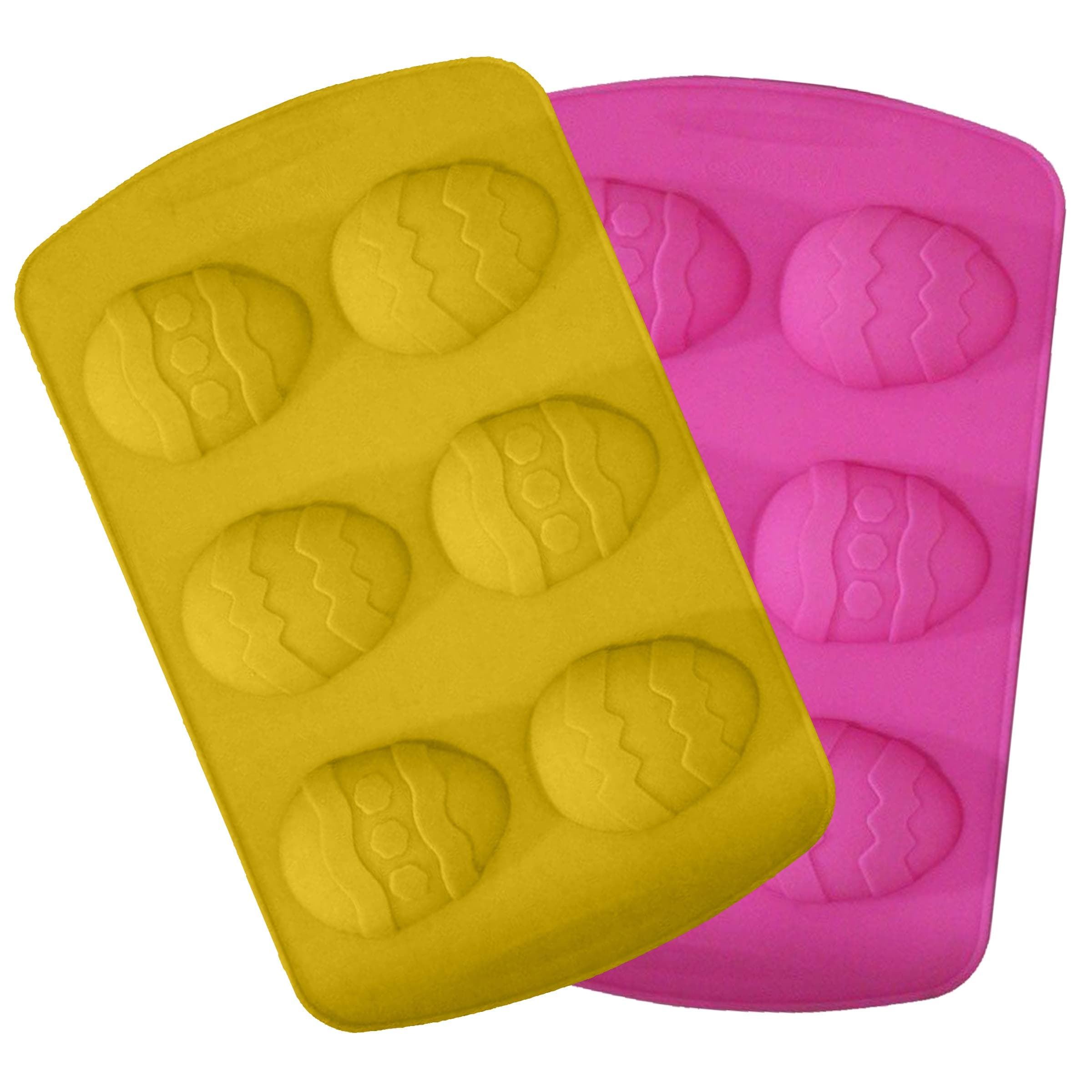 Pack of 2 Silicon Easter Egg Chocolate Moulds (Colour Sent at Random) (2X Large)