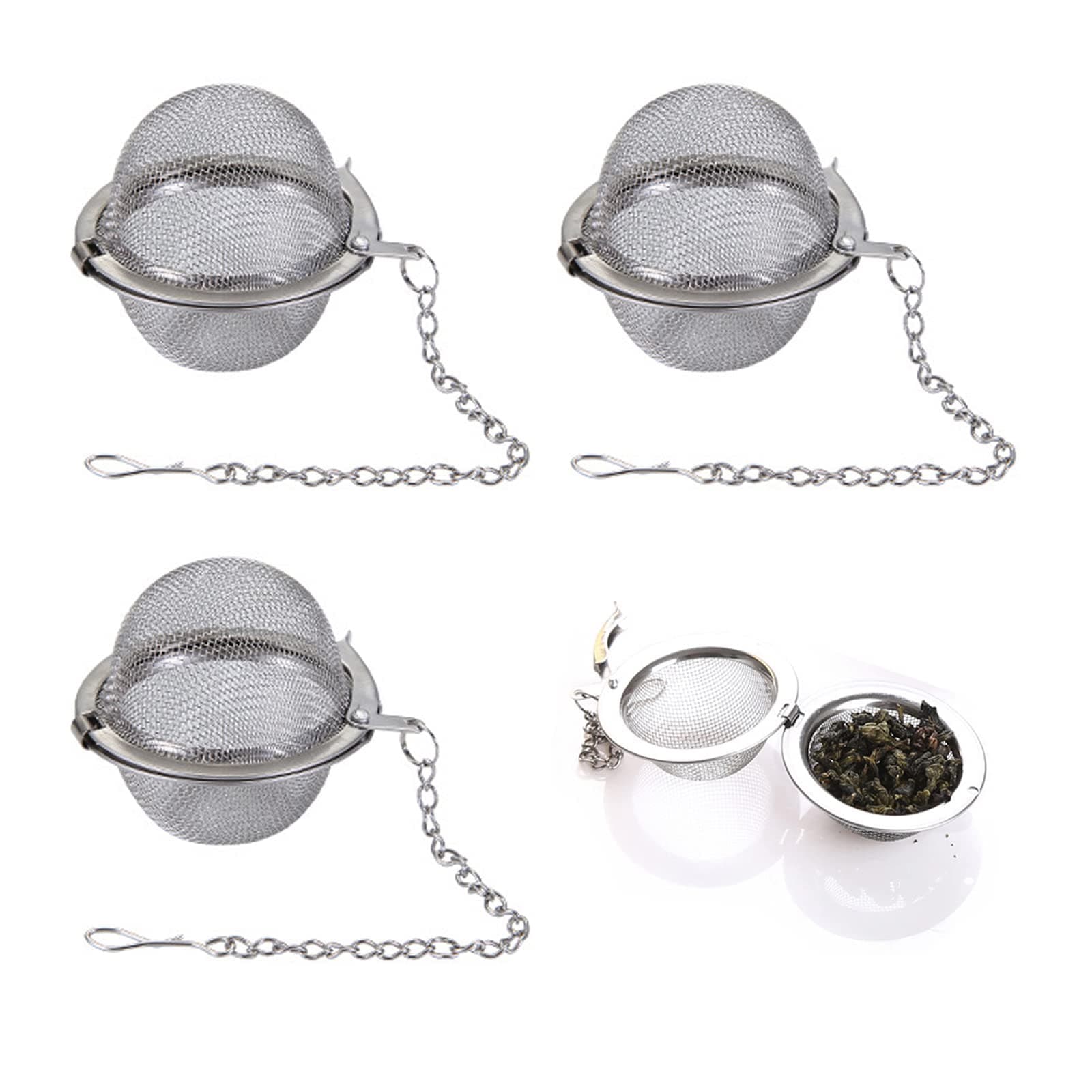 3PCS Premium Tea Infusers for Loose Leaf Tea - Upgraded Tea Strainers and Tea Balls for Flavoring Herbal Spices and Seasonings
