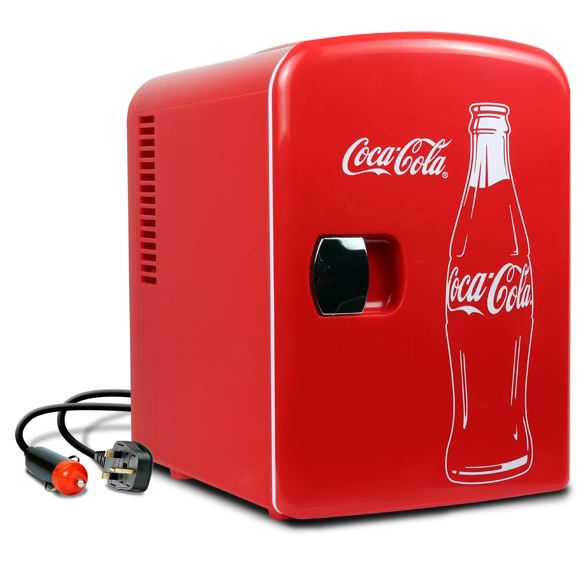 Mini Fridge For Bedrooms 4L Small Fridge 6 Can Table Top Fridge Quiet Mini Fridges For Skincare Office Food Drinks Kids Home Car & Travel 12v Portable Cooler Warmer Refrigerator by Coca-Cola, PB Red