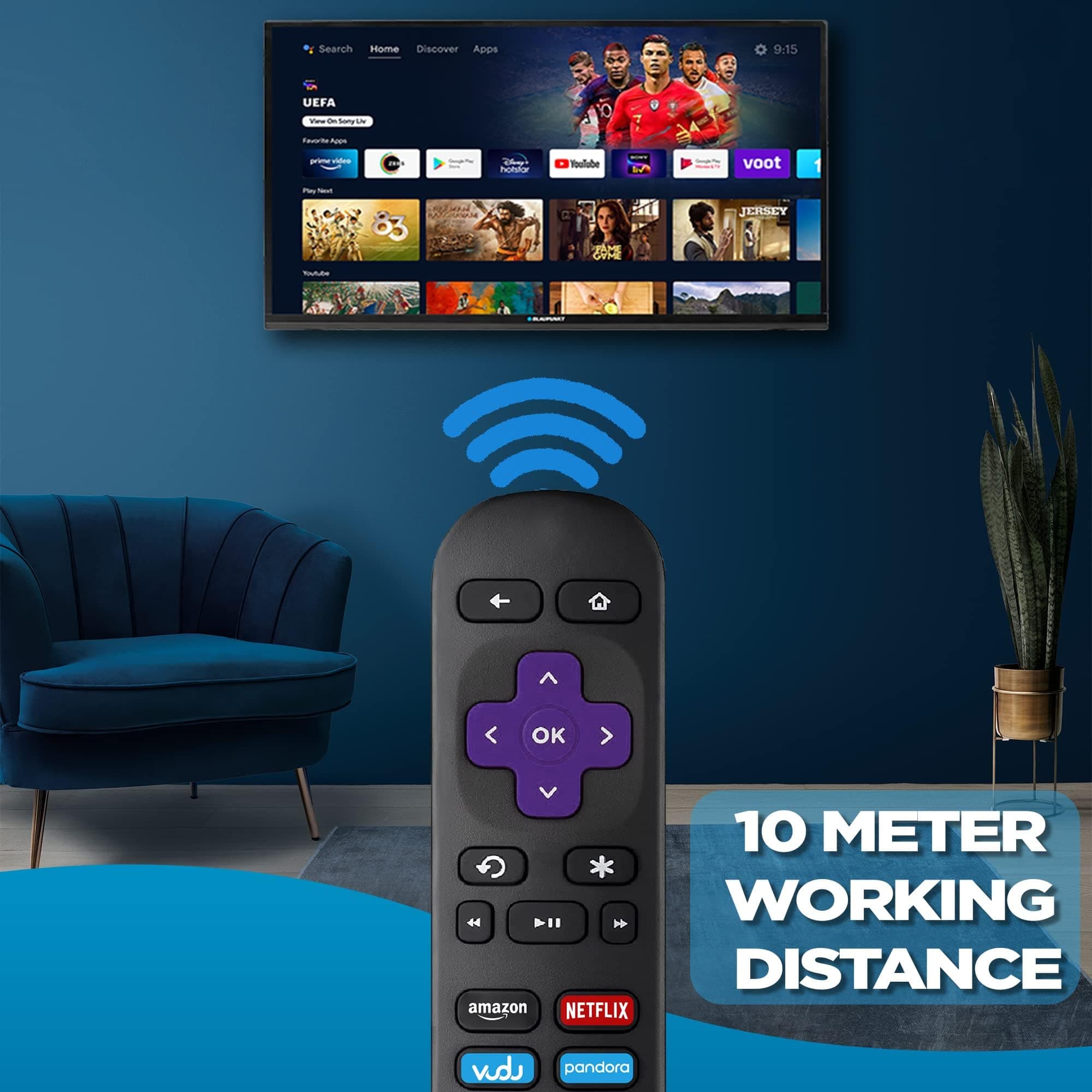 Rizzor Roku Remote Control Replacement For 1, 2, 3, 4, Lt, Hd, Xd, Xs, Premiere, And Ultra, Tv Has 6 Streaming Buttons No Setup Need