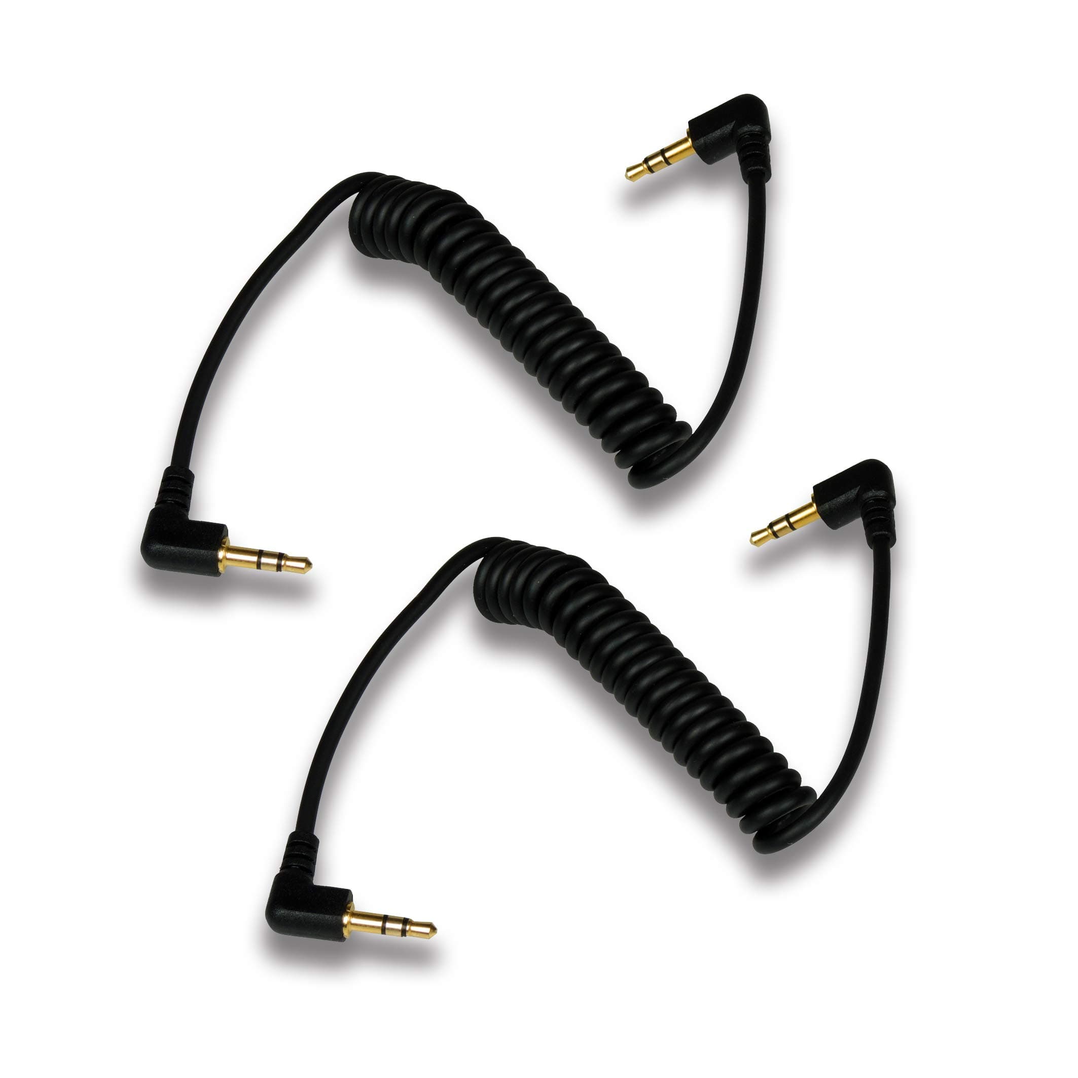 Peaklite PL-C11 3.5mm Plug to 3.5mm Plug Coiled Stereo Cable (Pack of 2) for Microphone, Wireless Receiver, DSLR Camera, Mirrorless Camera