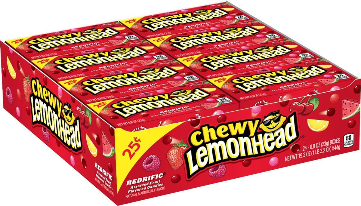 Lemonhead Chewy Redrific, 24 0.8 Ounce Boxes