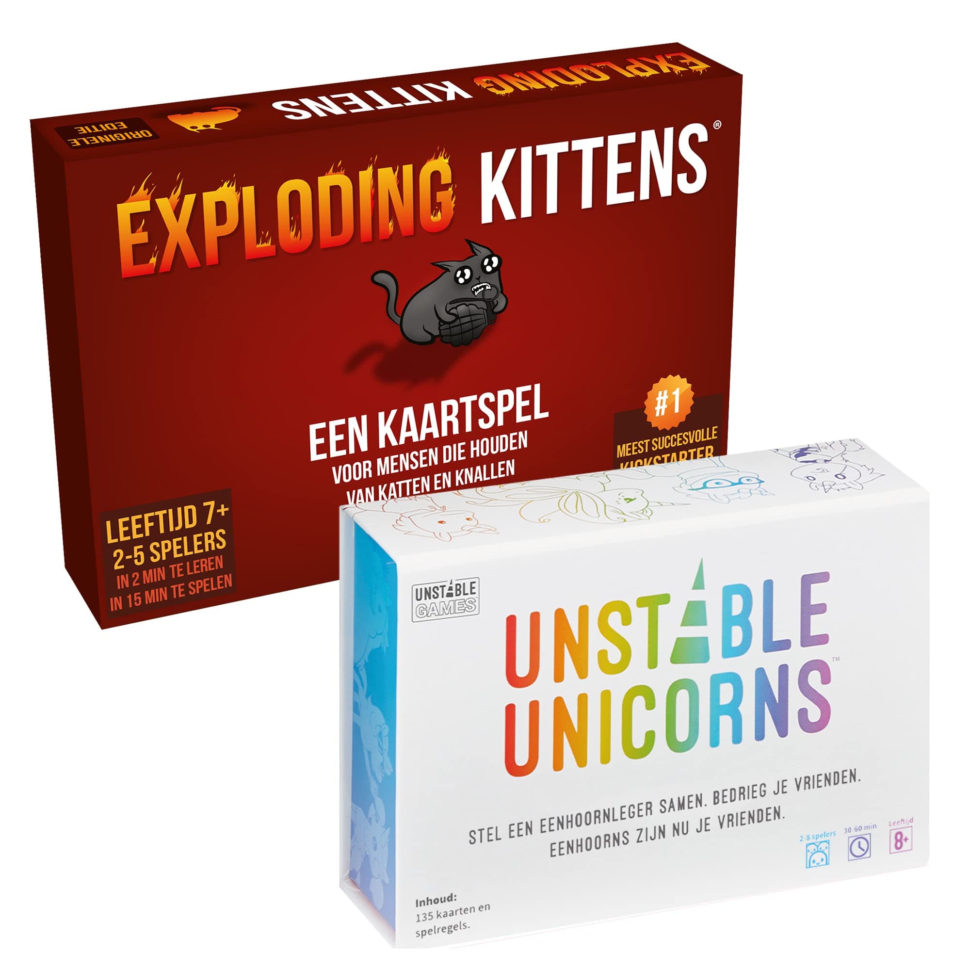 Asmodee Exploding Kittens - TeeTurtle - Exploding Kittens + Unstable Unicorns Bundle - Party Games