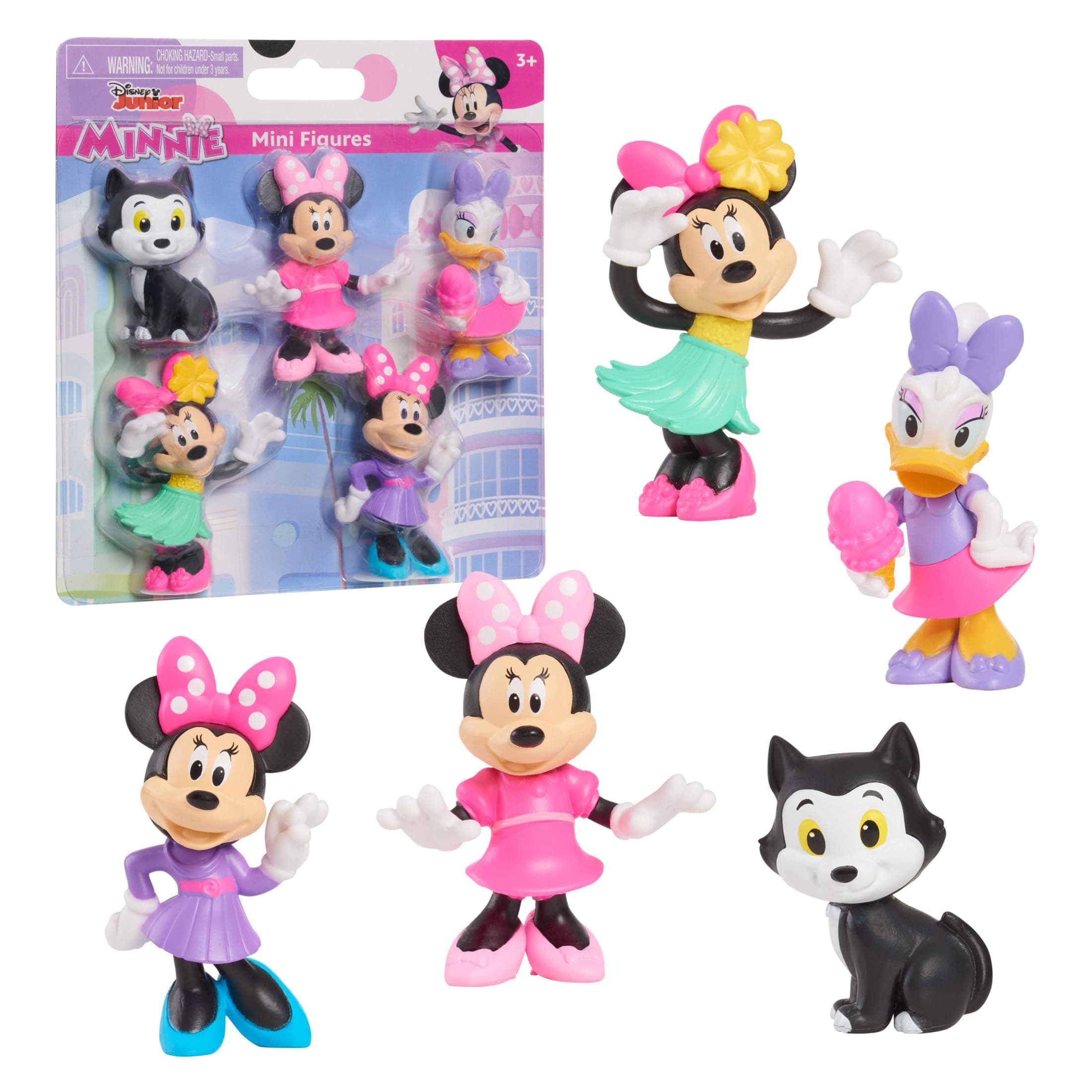 Just Play Disney Junior Minnie Mouse Mini Figures 5-Pack, Kids Toys for Ages 3 Up