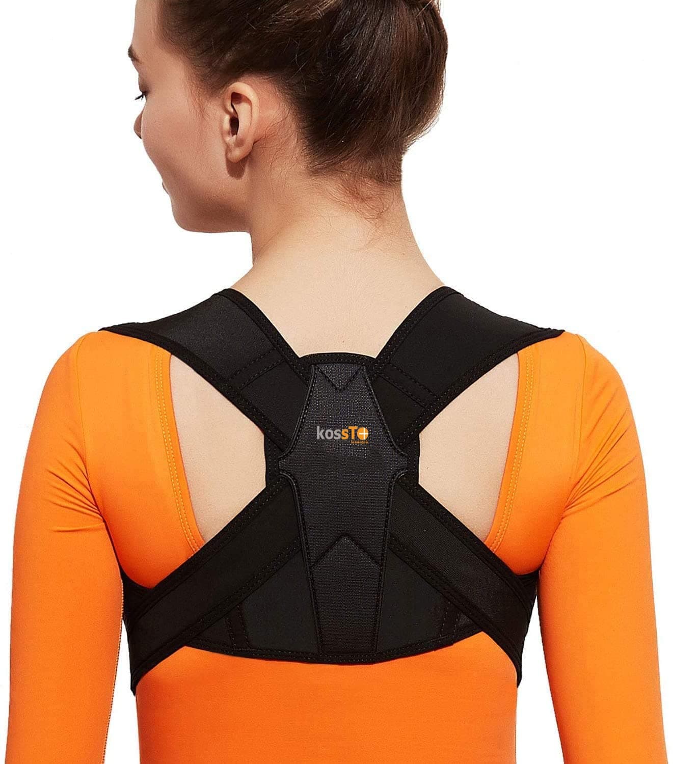 kossto Posture Corrector for Clavicle Support, Adjustable elastic Back Straightener and Providing Pain Relief from Neck, Back & Shoulder for Men and Women (Universal Size)