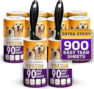 Lint Rollers Pet Hair Value 10 Pack of 900 Sheets / 10 Refills, Sticky Roller Pet Hair, Lint Remover Dog/Car Hair, Fuzz, Animal Fur, Large Lint Removal Roller Clothe, Couch, Furniture