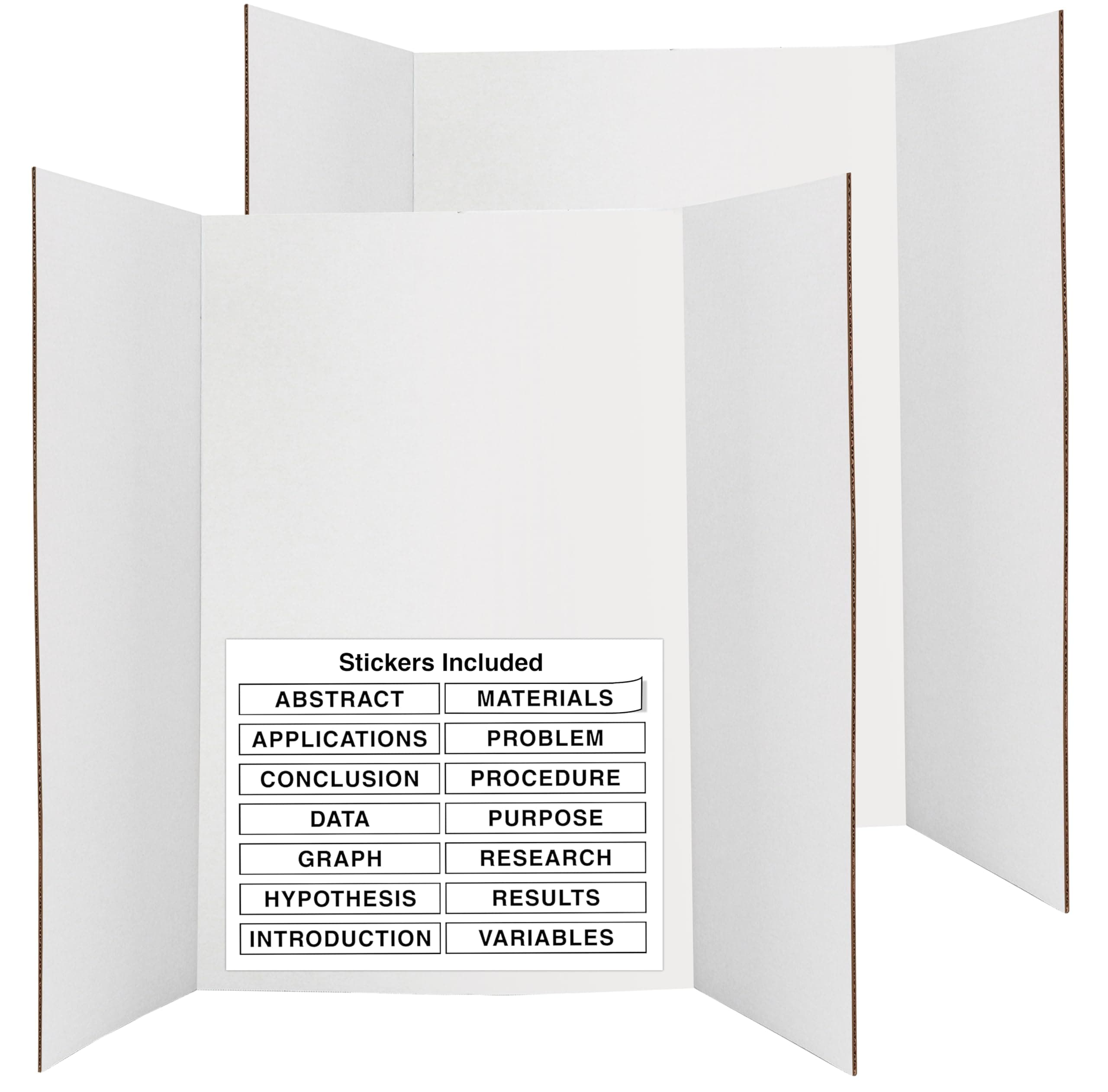 White Tri-Fold Presentation Board 28" X 40" Display Exhibition Board Lightweight and Portable with Smooth Surface Great Business presentations (Pack of 2) - by Emraw