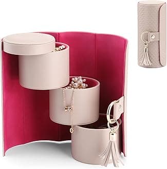 Vlando Accessory Pouch, Portable, Mini Earrings, Necklace, Wristwatch, Cosmetics, Small Items, Storage, Beautiful, Stylish, Cute, Jewelry Box, Pink