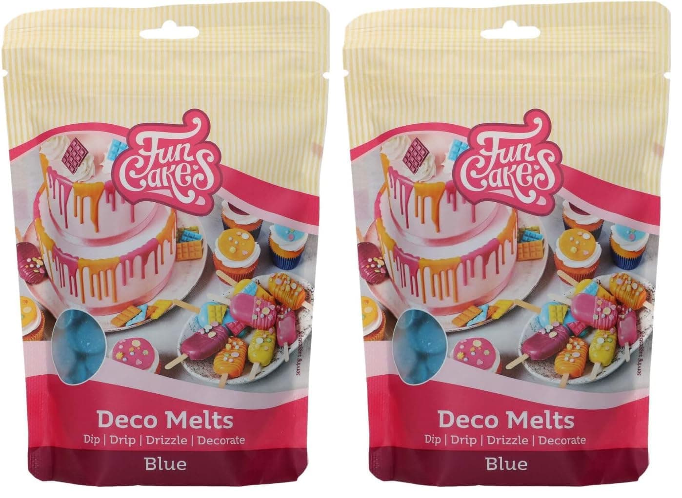 FunCakes Deco Melts Blue, AZO Free, 250 g (Pack of 2)