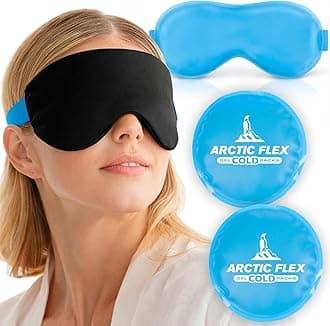 Arctic Flex Cold Eye Mask - Gel Ice Pack for Cool Sleeping, Dry Night Treatment - Reusable Hot Spa Therapy for Sleep, Skin Puffiness, Migraine
