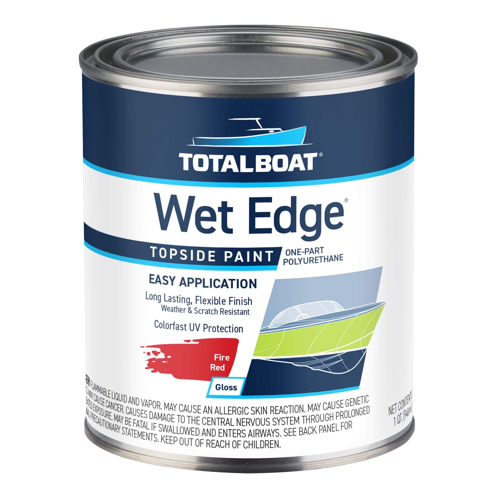 TotalBoat Wet Edge Topside Paint (Fire Red, Quart)