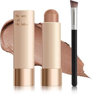 Warm Toned Cream Bronzer Stick,Blendable and Matte Cream Contour Stick for Natural Look,Easy to Sculpt,Long Lasting Face Shaping Contouring Makeup - 02 Natural Brown