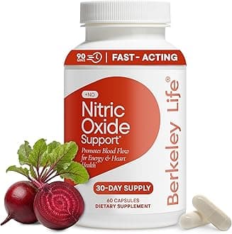 Nitric Oxide Support Supplement - Nitric Oxide Booster for Men & Women - Blood Flow & Circulation with Beet Root Powder to Support Energy, Heart Health & Healthy Blood Pressure- 60 Count
