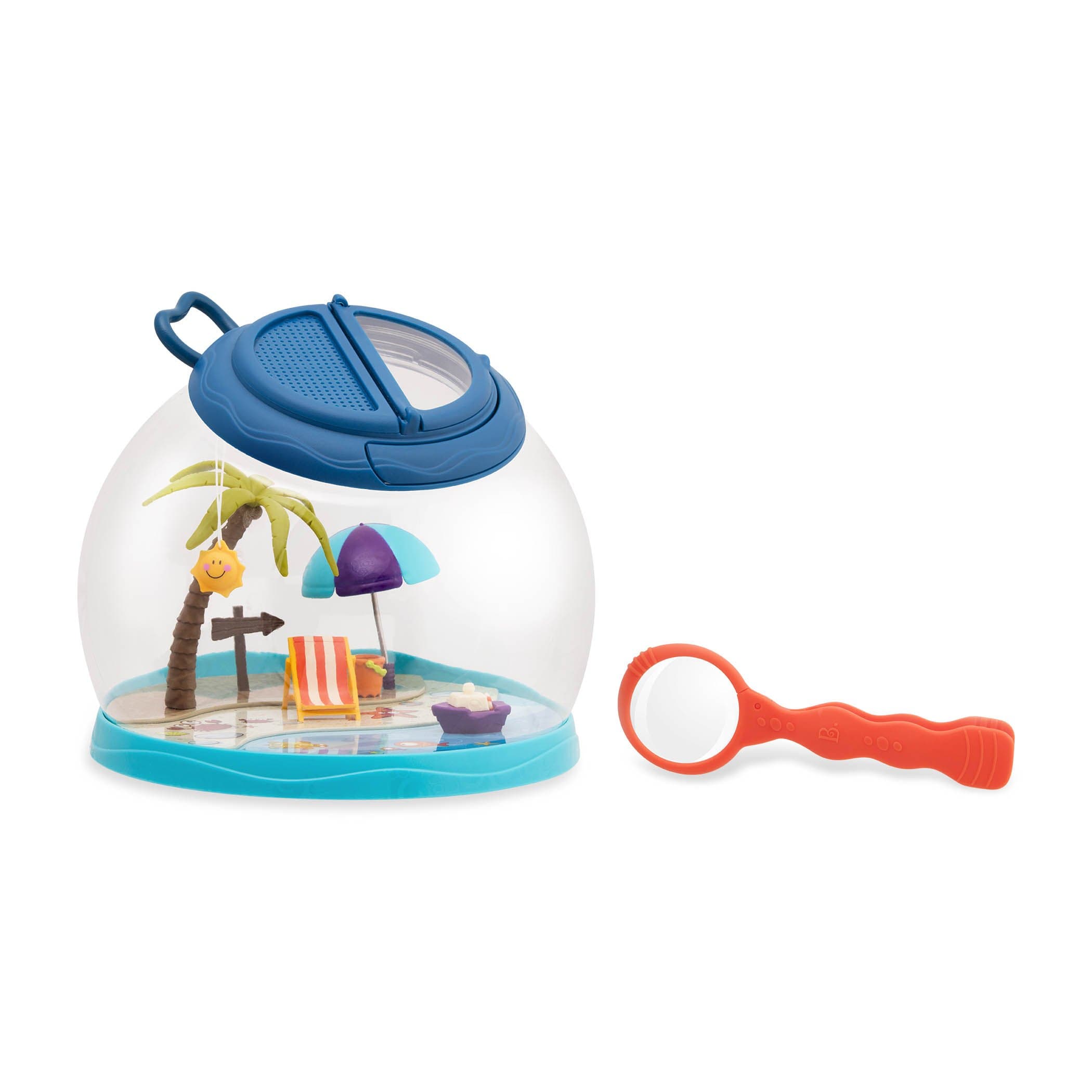 B. toys – Tiki Retreat Bug Catcher Kit – 1 Cage with Tweezers & Magnifying Glass – Exploration Toys for Kids 4+