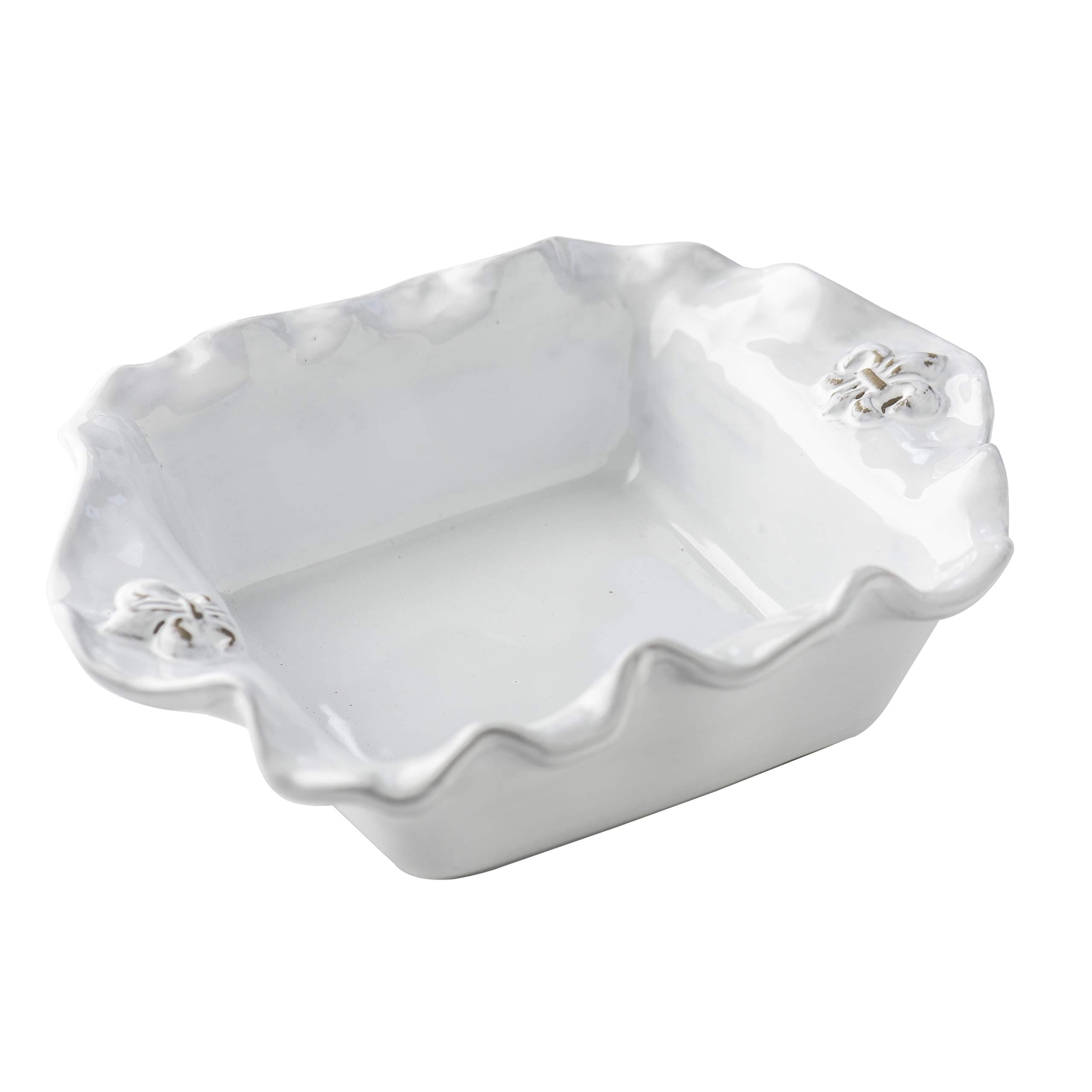 Abigails Fleur De Lis White Casserole Dish, Square (240201)