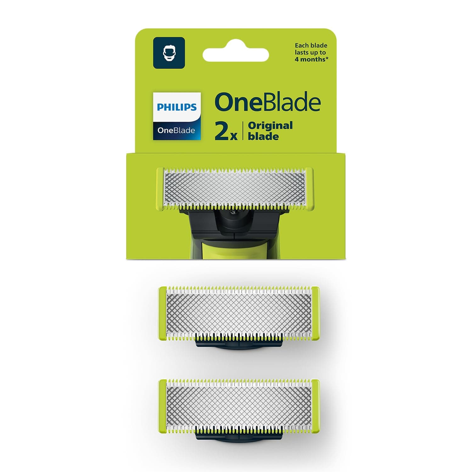 Men Oneblade Replaceable Blade Pack of 2 Replaceable Blades, Qp220/51 (Lime)