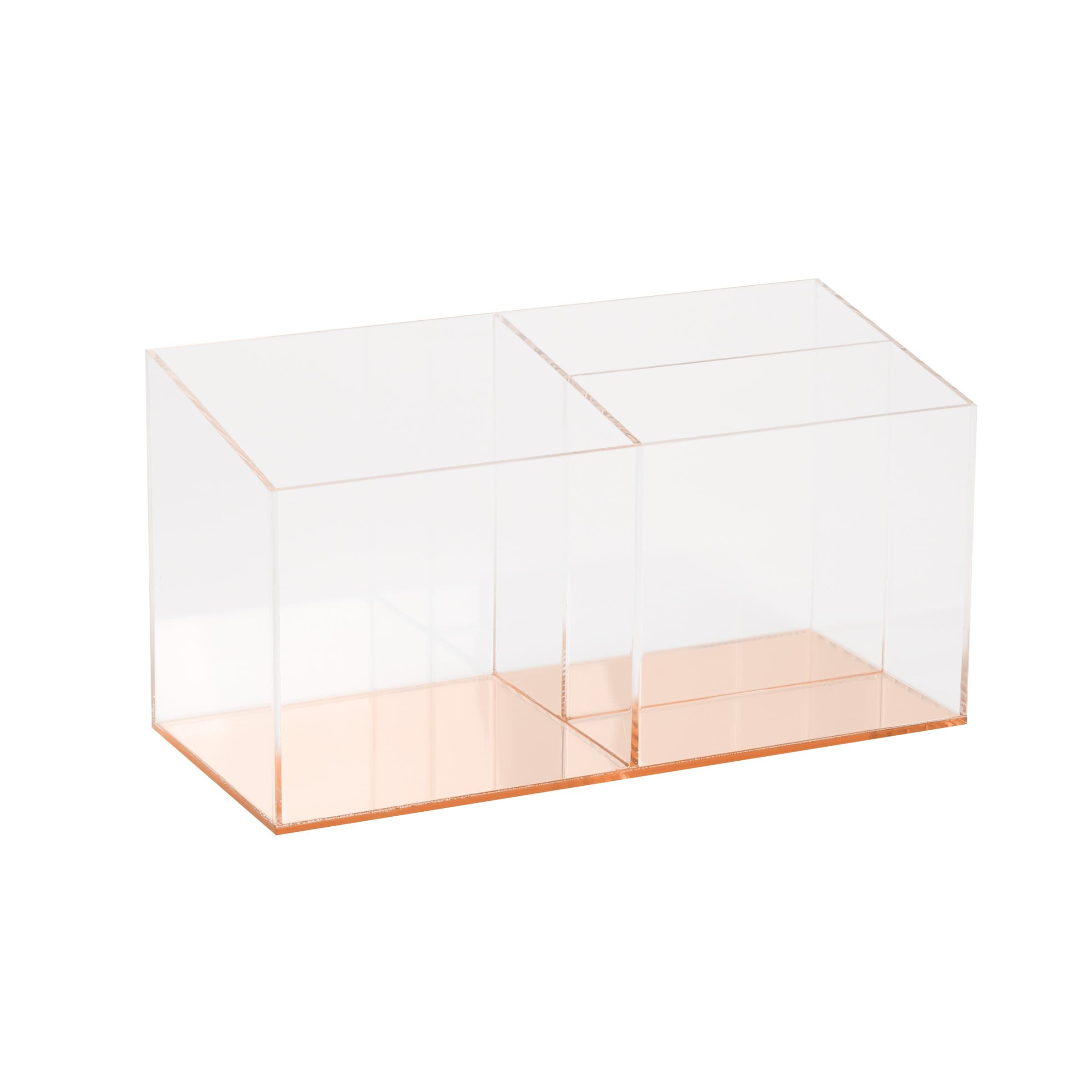 C.R. GibsonAcrylic Desktop Organizer, Mirror Panel, Measures 9" W x 4" H x 4" D - Rose Gold (SC2-20084)