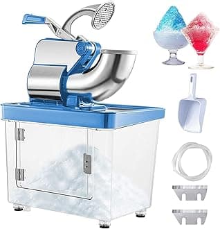 VEVOR 110V Commercial Ice Crusher 661LBS/H, ETL Approved 300W Electric Snow Cone Machine with Dual Blades, Stainless Steel Shaved Ice Machine with Safety On/Off Switch for Family, Restaurants, Bars
