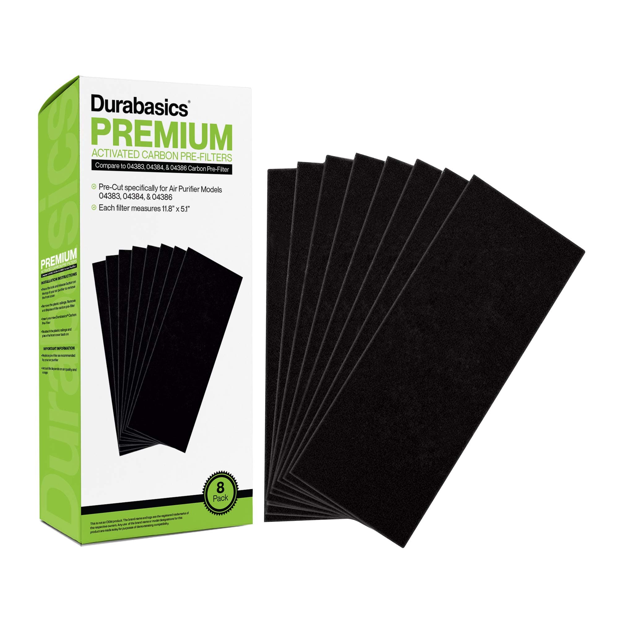 Durabasics 8 Pack Pre-Filters Compatible with Hamilton Beach True Air Filter Replacement for Hamilton Beach True Air Purifier