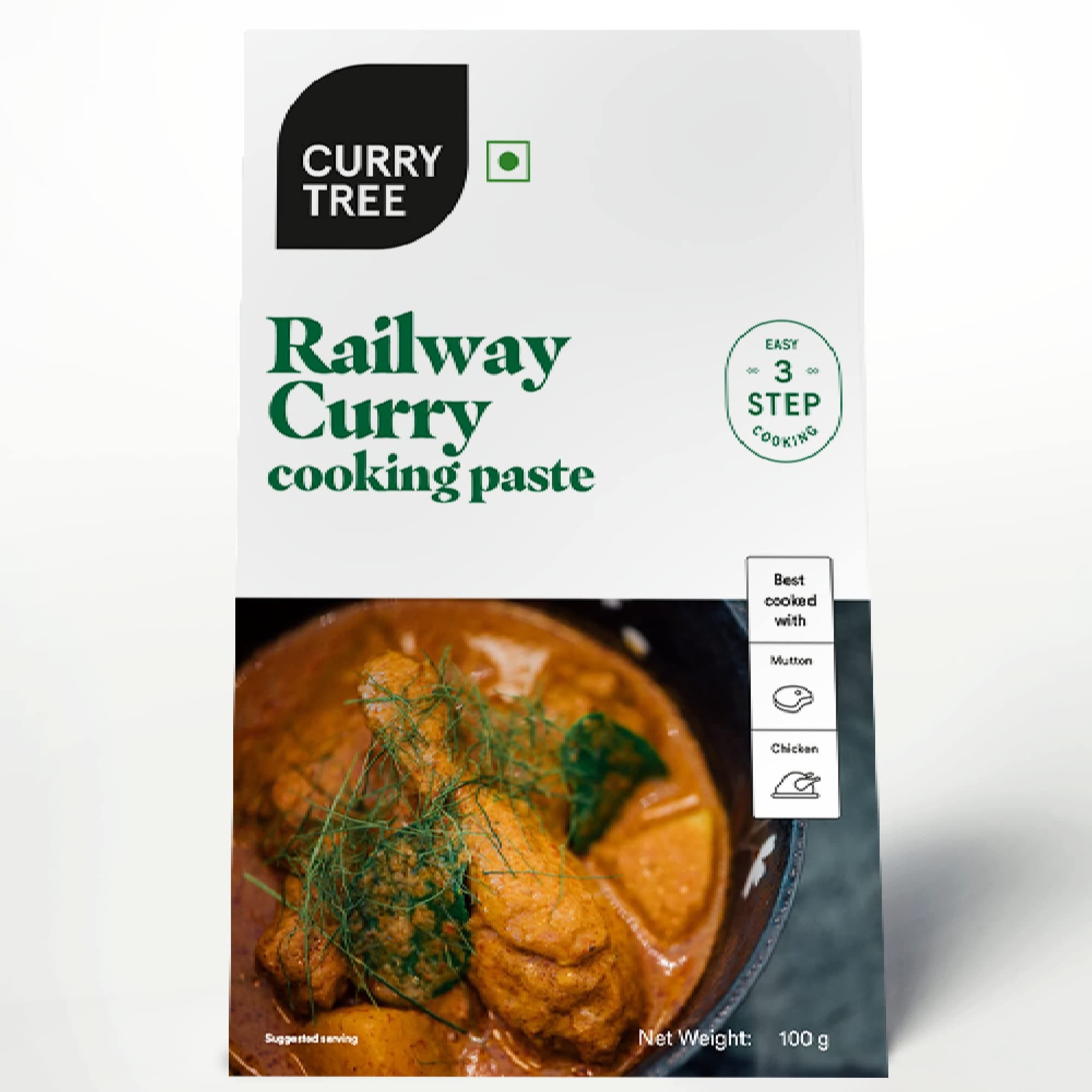 Railway Curry paste Curry Tree | Cooking Paste | 3-Step cooking process | No preservatives | No added colours | 100% vegetarian pastes