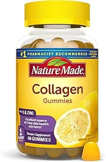 Nature Made Collagen Gummies, 100mg Hydrolyzed Collagen, Helps Support Healthy Skin, Gluten Free, Lemon, 60 Count