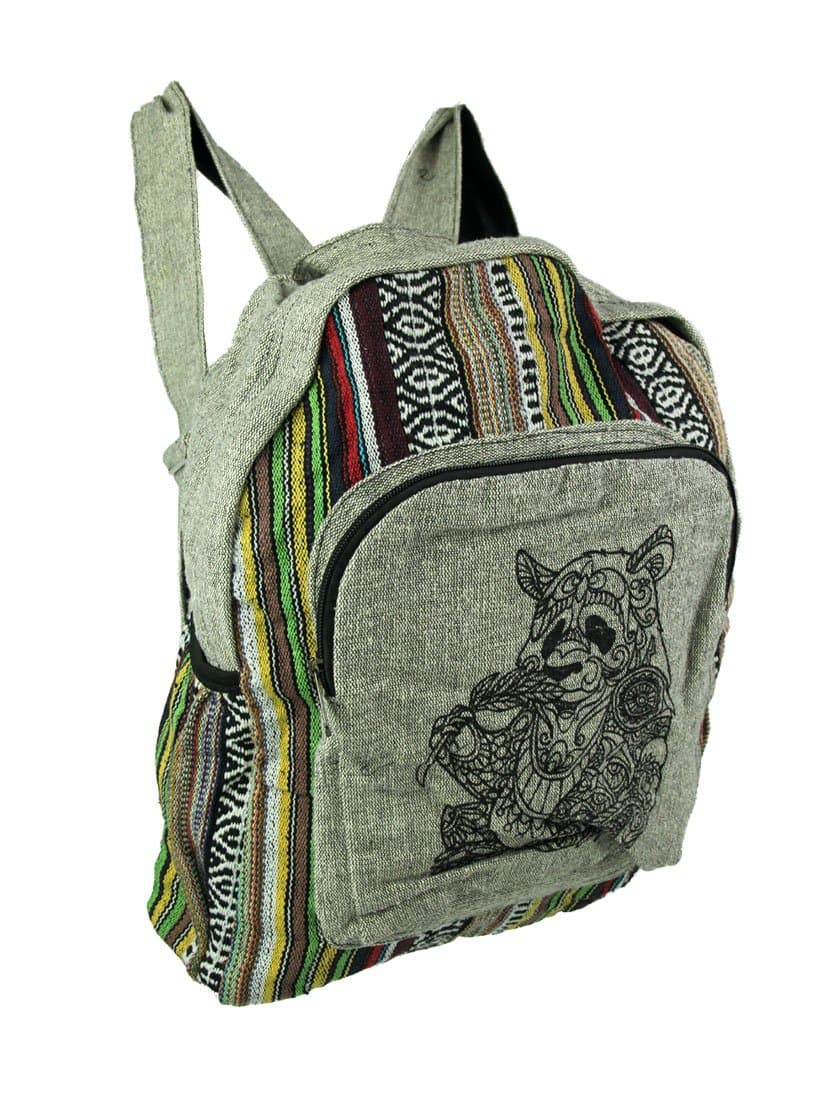Kathmandu ImportsTribal Panda Boho Stripe Cotton Backpack