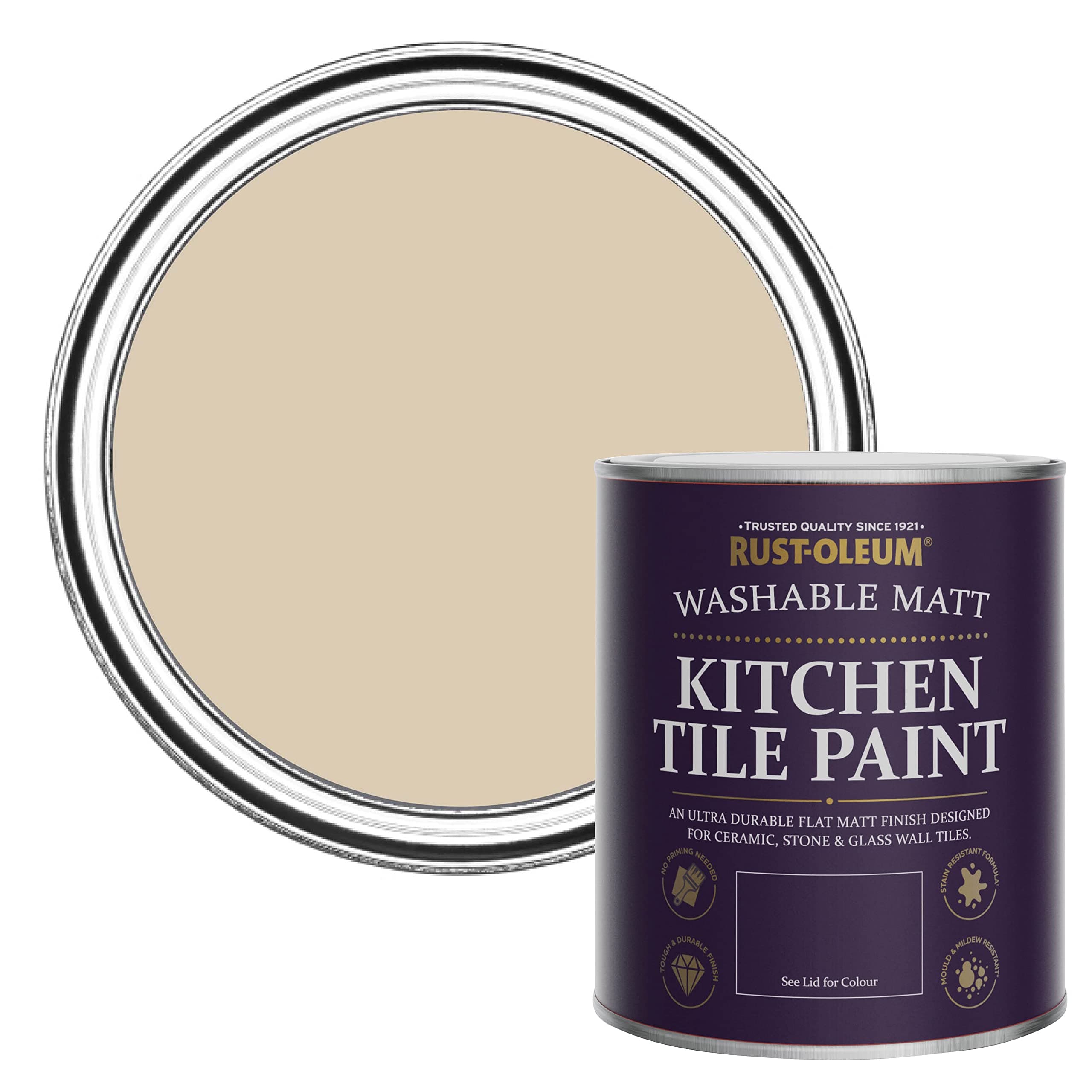Rust-Oleum Light Brown water resistant Kitchen Tile Paint in Matt Finish - Warm Clay 750ml