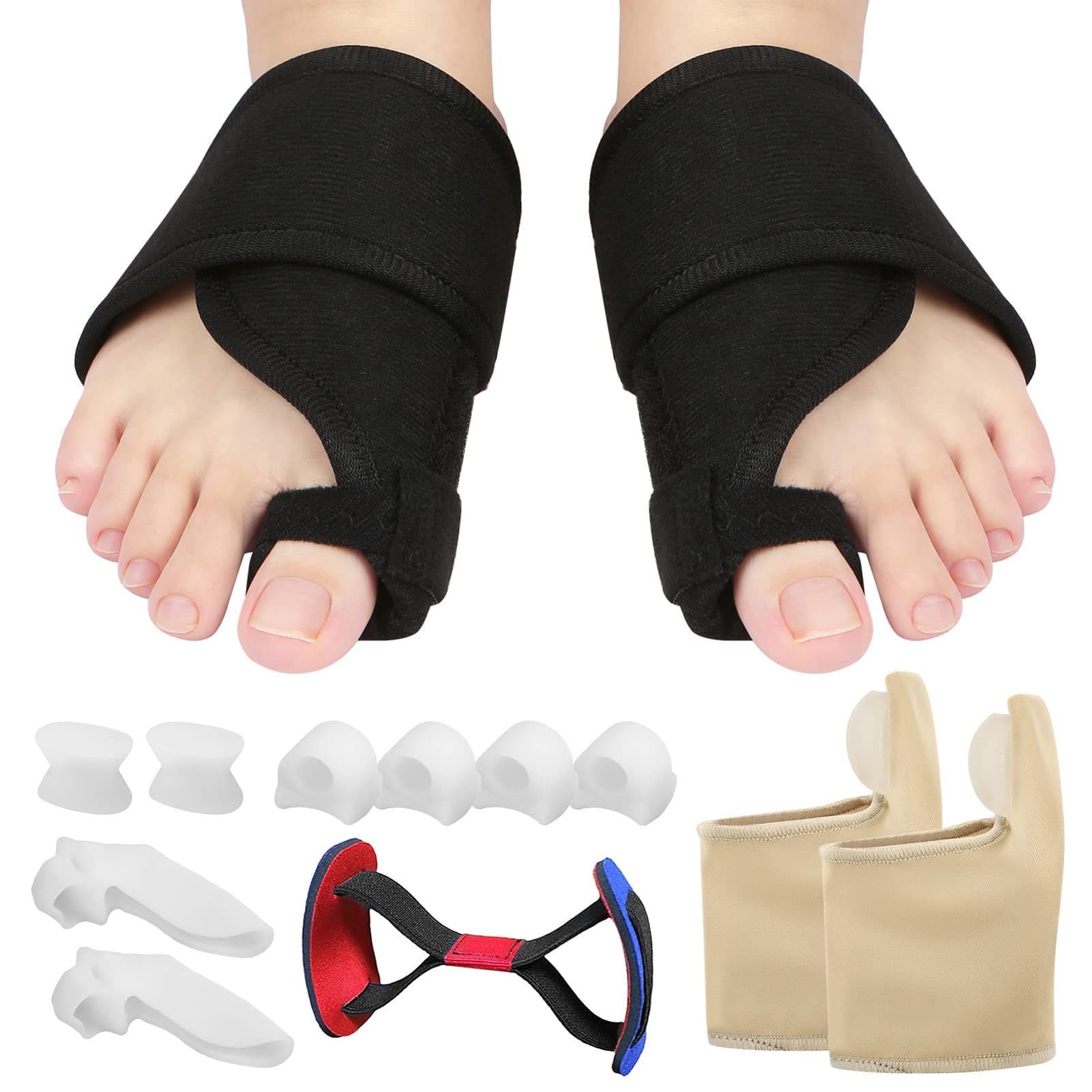 Eryue 13pcs Bunion Rector Set Bunion Relief Protector Sleeves Kit Toe Separators Spacers Straighteners Set