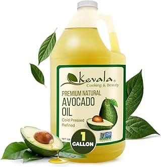 Avocado Oil – Cold Pressed | Non‑GMO Project Verified & Kosher | Multipurpose for High Smoke Point Cooking, Roasting, Sautéing & Skin Moisturizing – Ideal Kitchen Staple – 128 Fl Oz (Pack of 1)