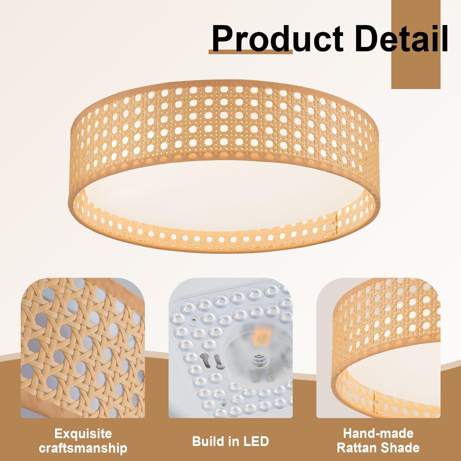 SineRise 12.8" Modern Flush Mount Ceiling Light Fixture with Remote Control,24W 5CCT Dimmable Ceiling Light 2700K-6000K Adjustable Boho Light Fixture for Bedroom Livingroom Kitchen Hallway