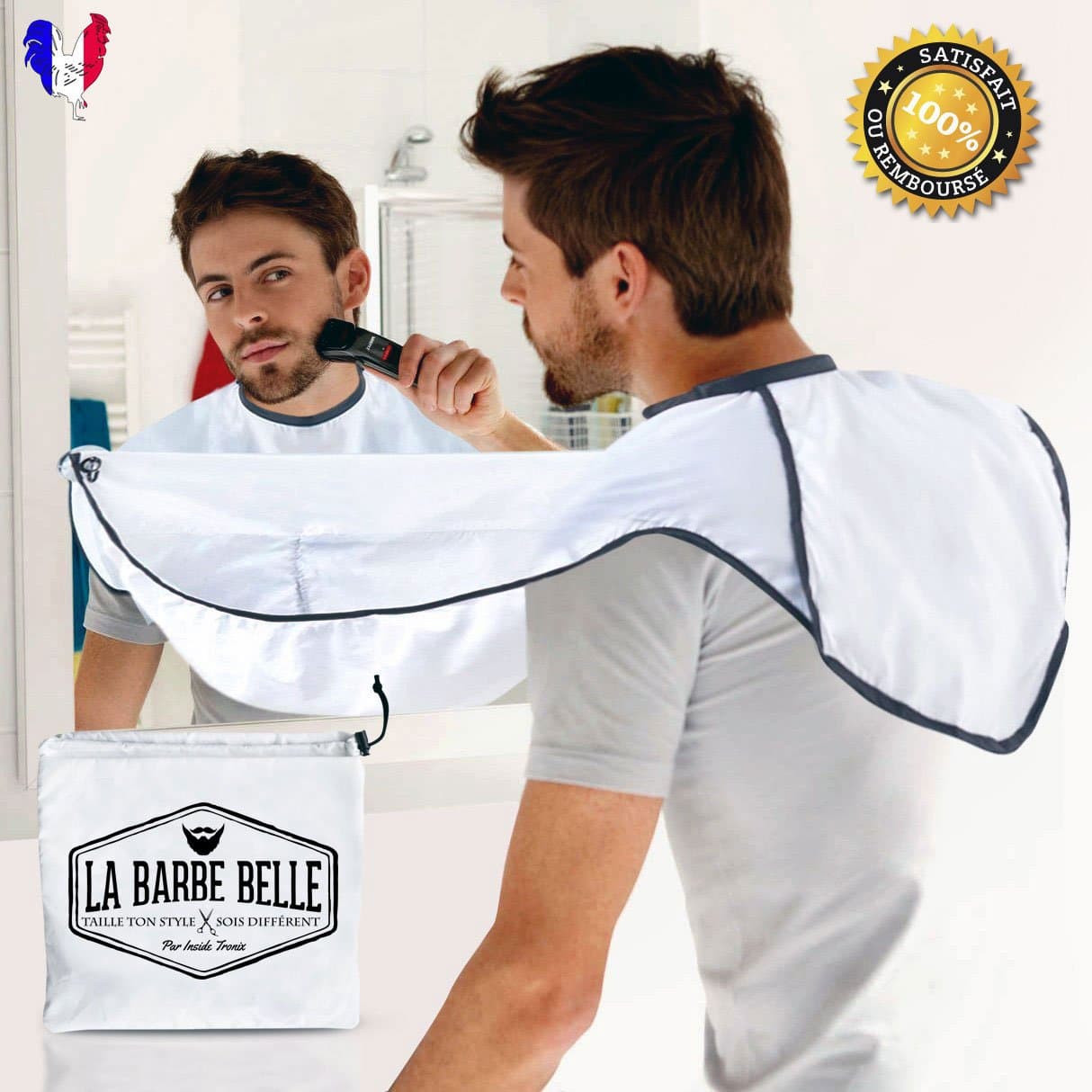 Beard Shaving Catcher - Beard Apron - A beard bib to clean up mess in 10 seconds - Premium quality