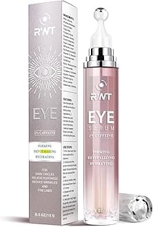 5% Caffeine Eye Cream & Under Eye Serum for Dark Circles and Puffiness Eye Care Eye Roller Serum with 360° Massage Ball Eye Treatment Serum Under Eye Roller Cream for Women Reduce Wrinkles Fine Lines
